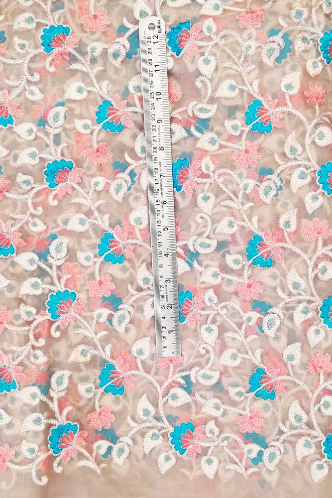 Organza Fabric with embroidery & zari work