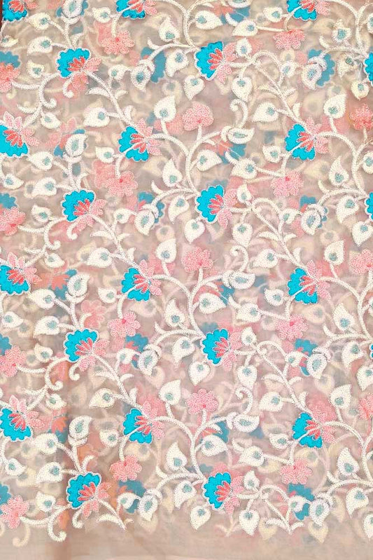 Organza Fabric with embroidery & zari work