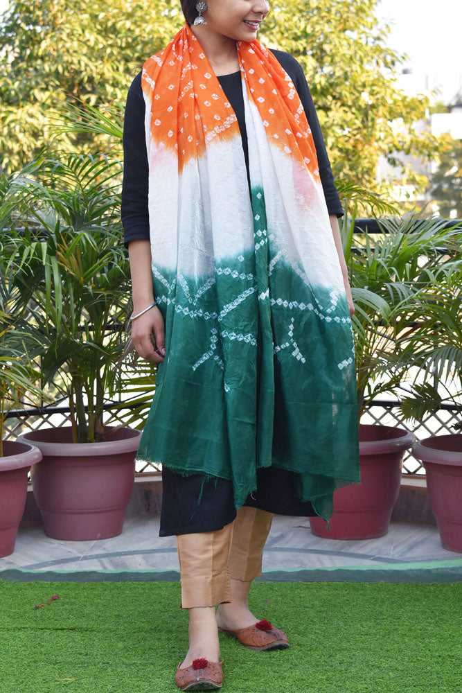 Hand crafted Tie & Dye Bandhani Art Silk Dupatta