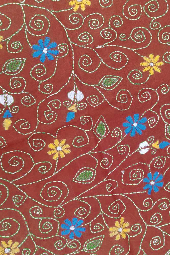 Embroidered cotton blouse fabric