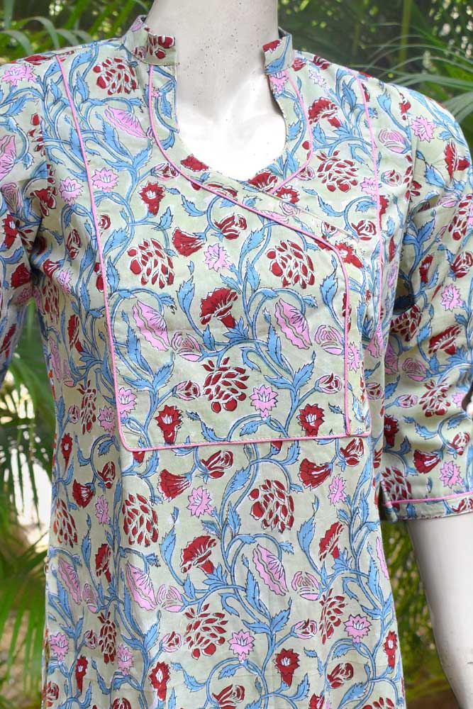 Hand Block Printed Cotton Kurta - size 38