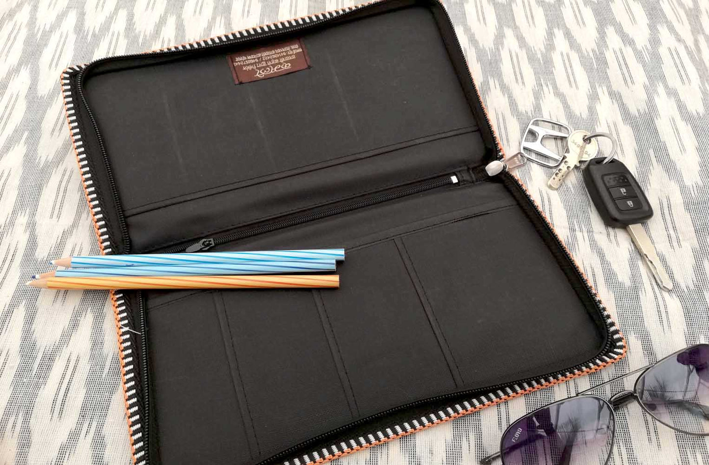 Handcrafted Jute Passport Cover with cross stitch Embroidery