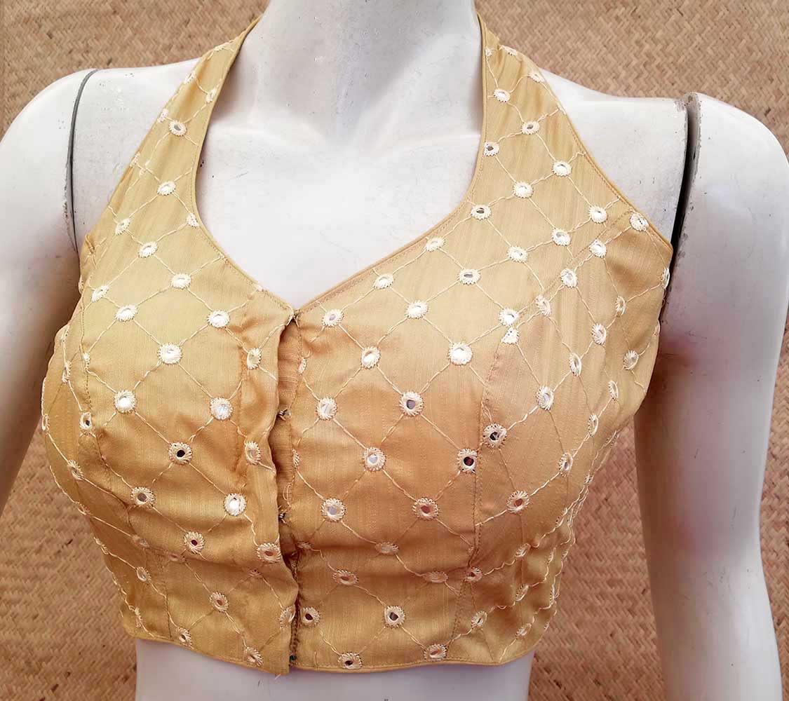 Art Silk Blouse with Mirror Work