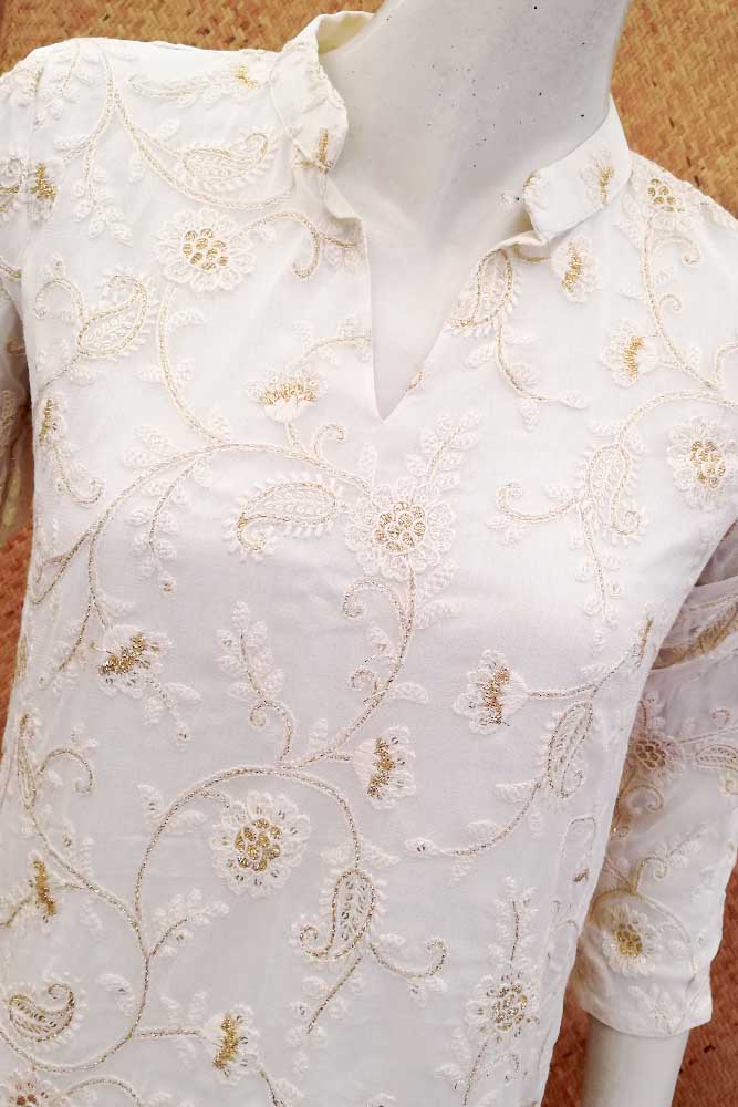 Georgette Kurta with all over Embroidery