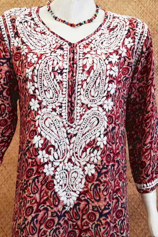 Rayon Kurta with Hand Embroidery