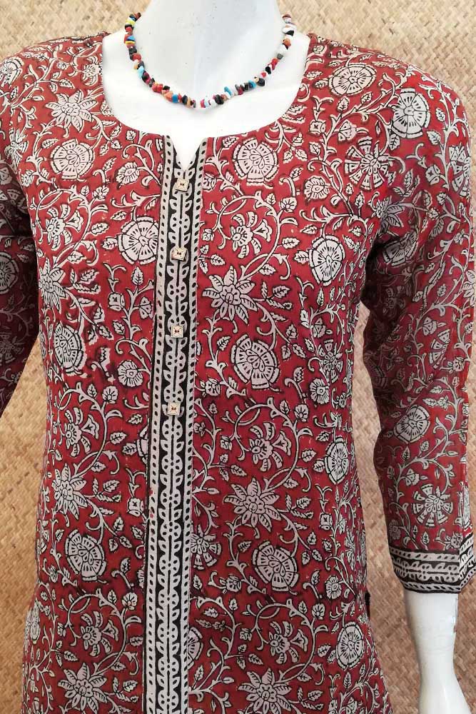 Block Printed Chanderi Kurta