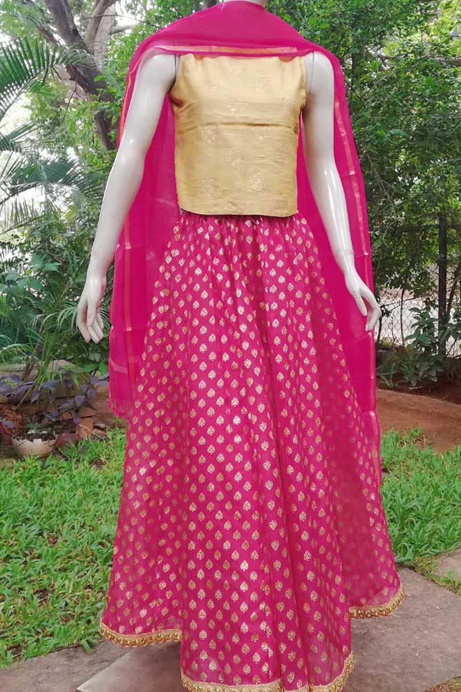 Stunning Kalidaar Kota silk long skirt