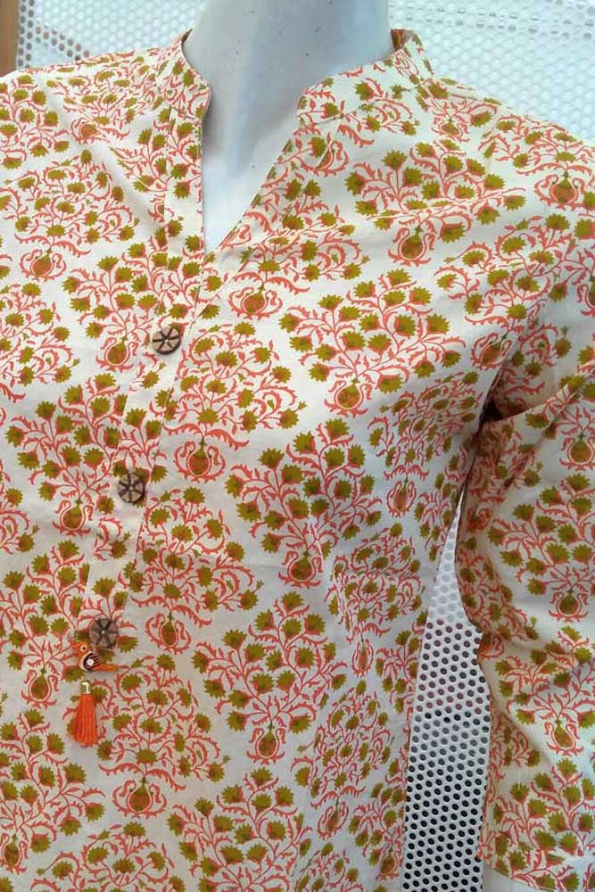 Elegant cotton Block Printed  Long Kurta