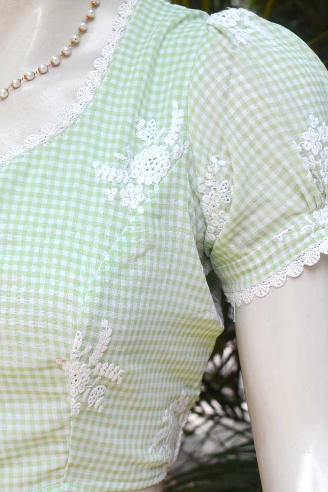 Elegant Rubia Blouse with embroidery & lace - all sizes