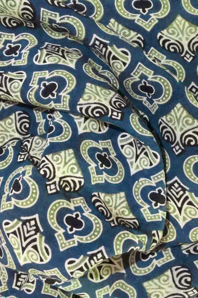 Ajrakh Block Printed Rayon Cut ( blouse) Fabric