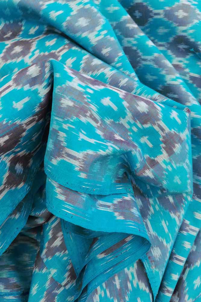 Elegant Woven Ikkat Silk Cotton Fabric