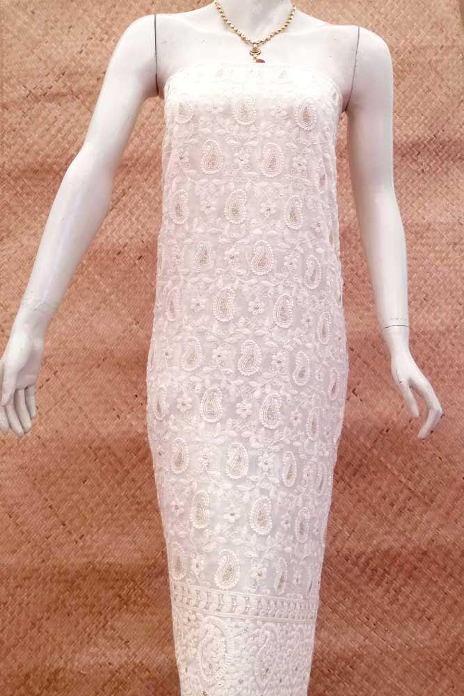 Georgette Kurta Fabric with embroidery & zari work