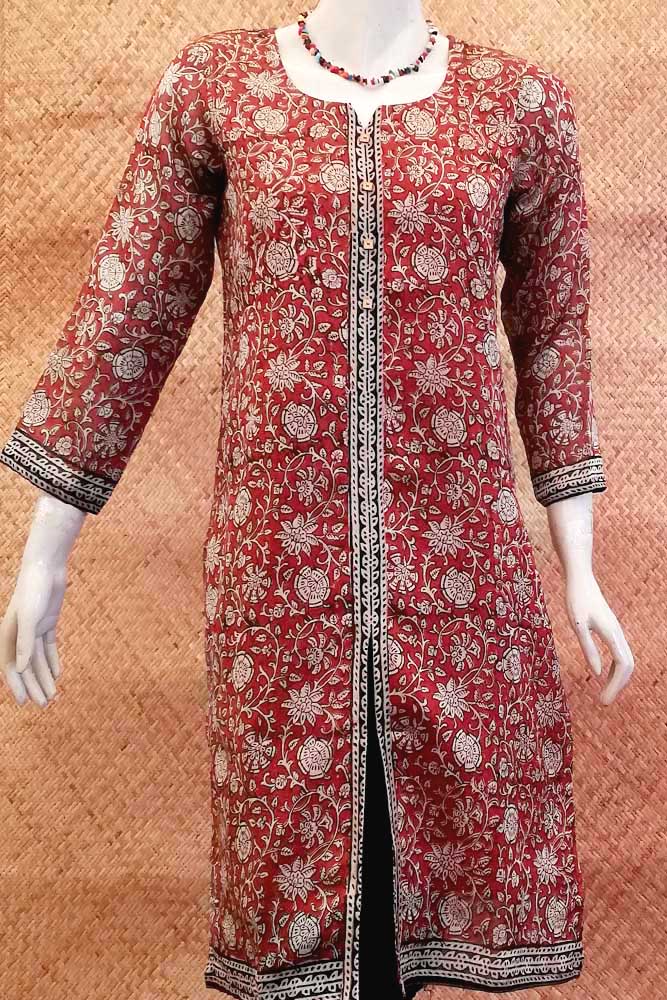 Block Printed Chanderi Kurta