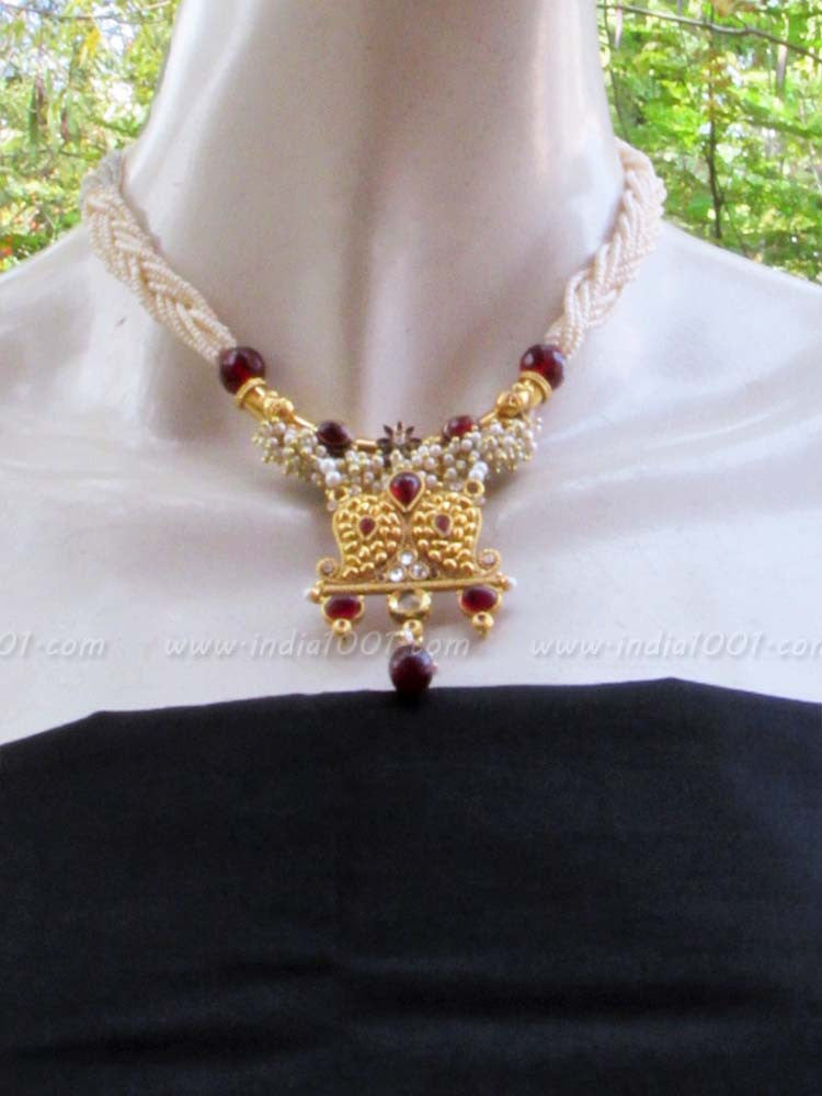 Designer Pearl & Polki Necklace Set