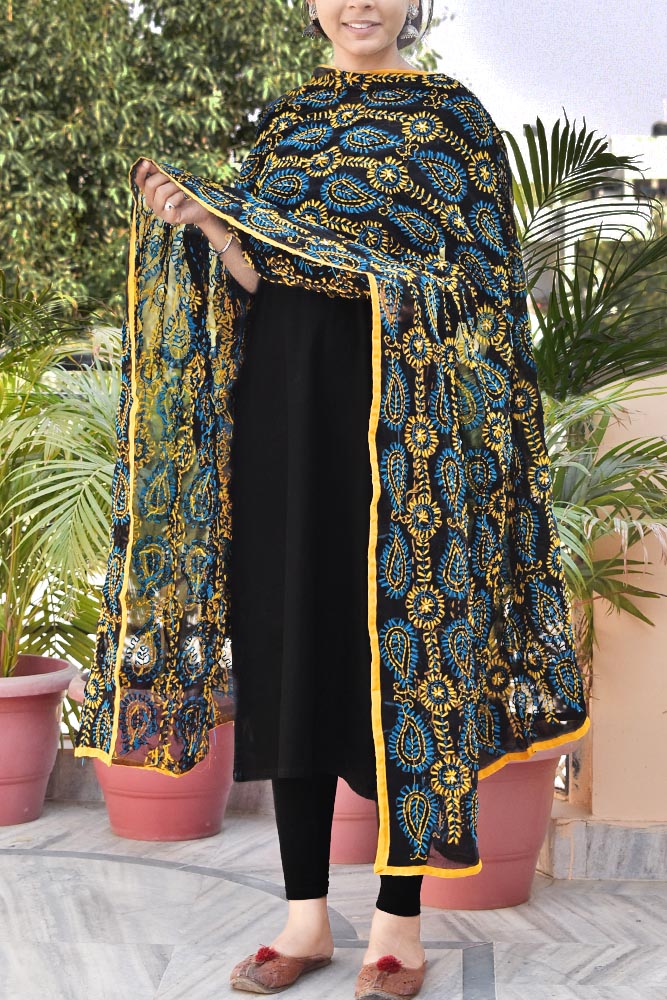 Gorgeous Hand Embroidered Georgette Dupatta
