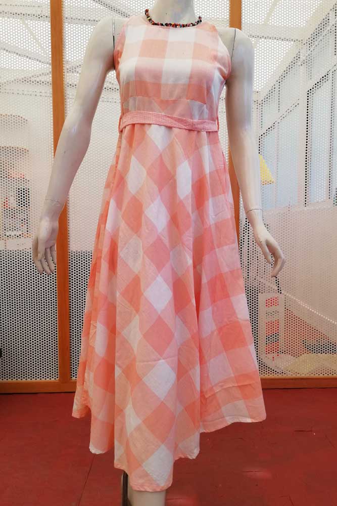 Elegant Woven Cotton long dress