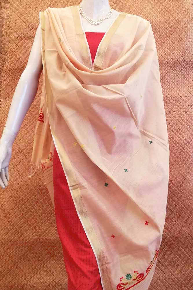 Beautiful Chanderi Dupatta with Hand embroidery