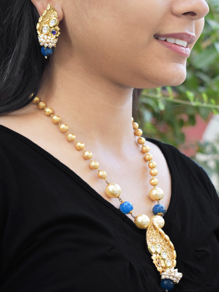Elegant Pearl & Polki Necklace set
