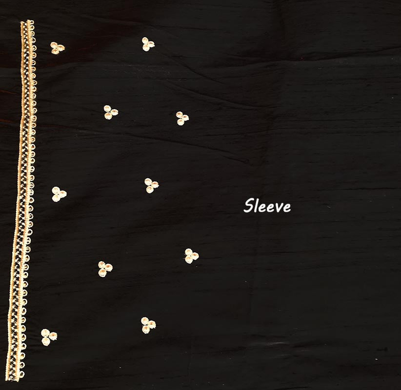 Hand Embroidered Dupion Silk kurta fabric