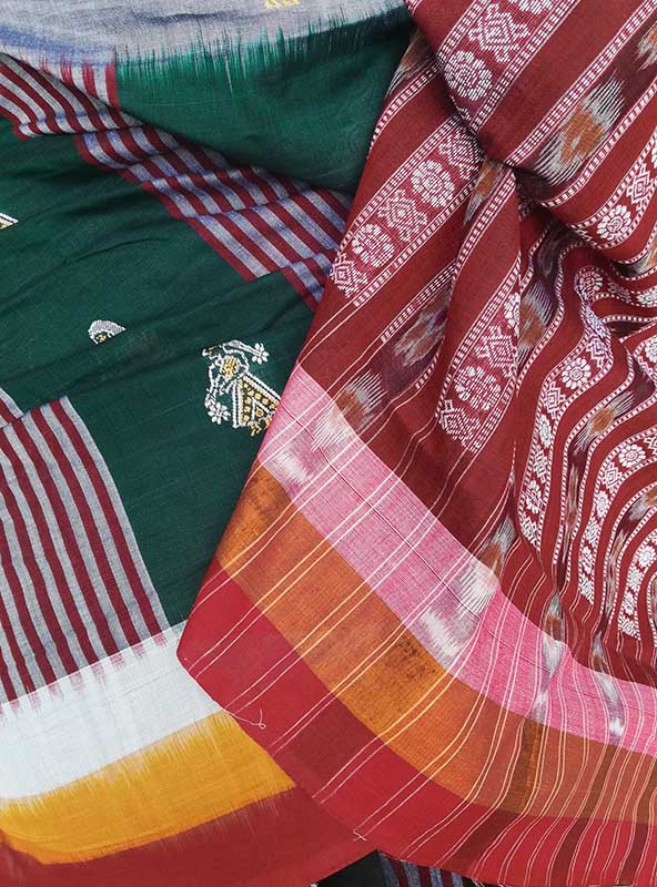 Elegant Handwoven Doll Bomkai cotton Saree