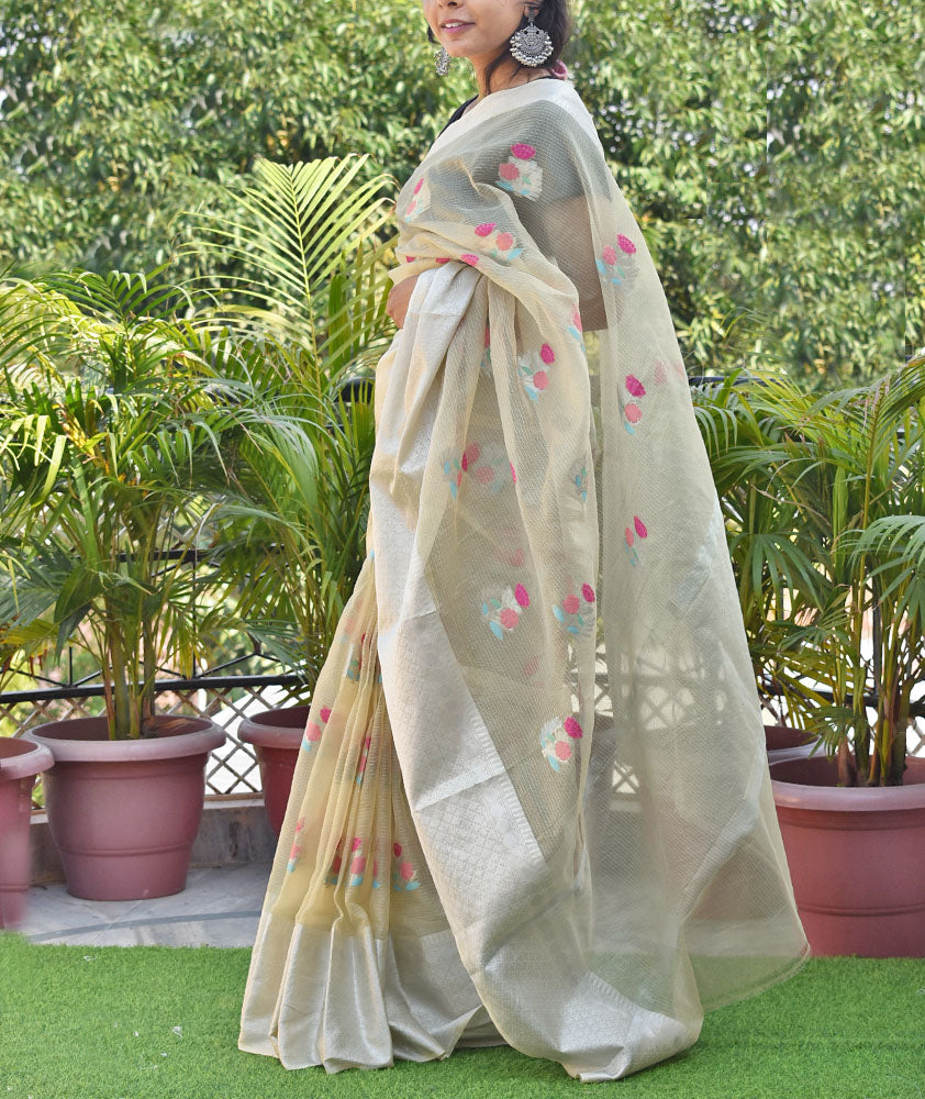 Beautiful Kota Silk saree with woven motifs