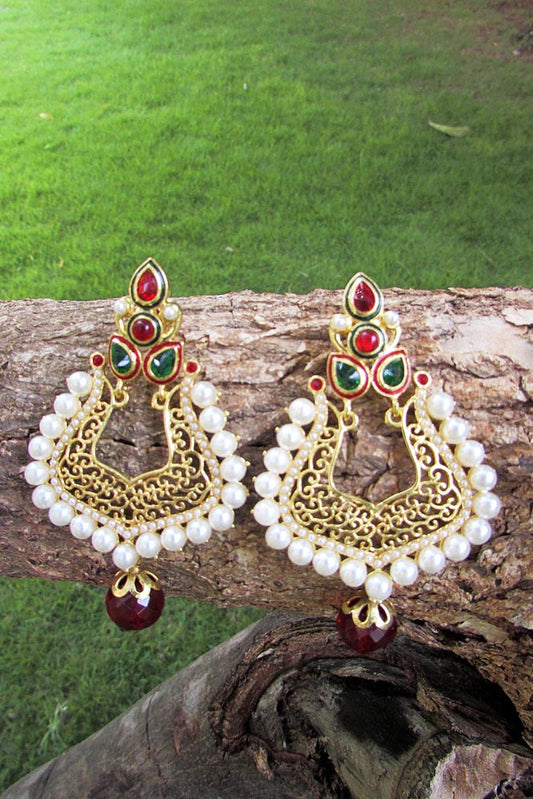 Beautiful Pearl & Polki Earring