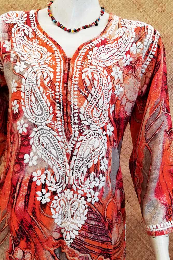 Rayon Kurta with Hand Embroidery