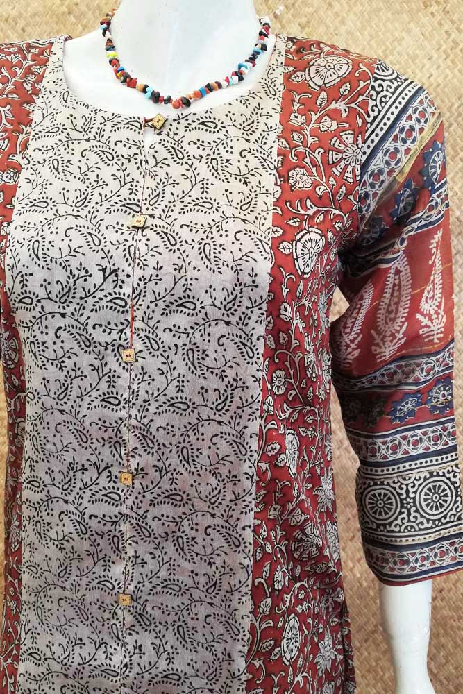 Block Printed Chanderi Kurta