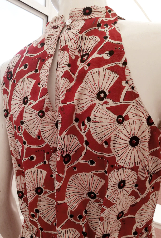 Elegant Halter neck Long Cotton dress