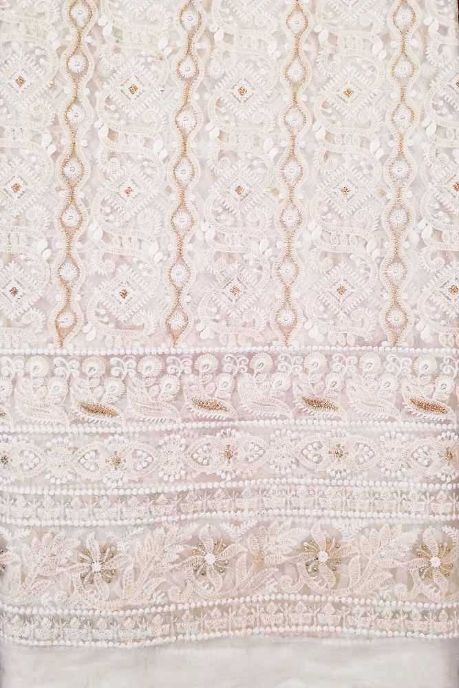 Georgette Kurta Fabric with embroidery & zari work