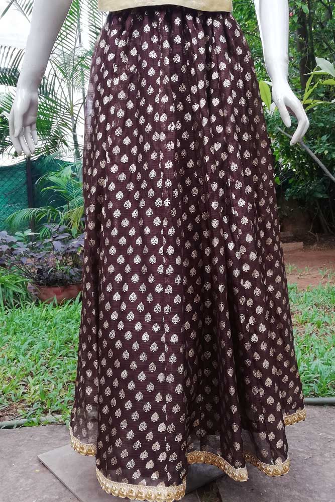 Stunning Kalidaar Kota silk long skirt