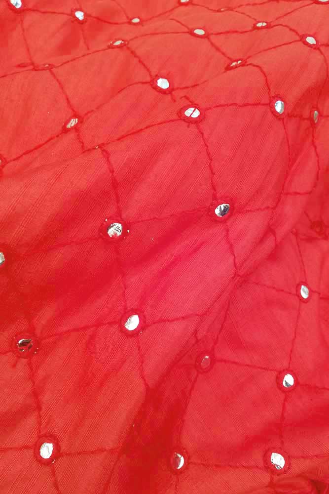 Art silk fabric with embroidery