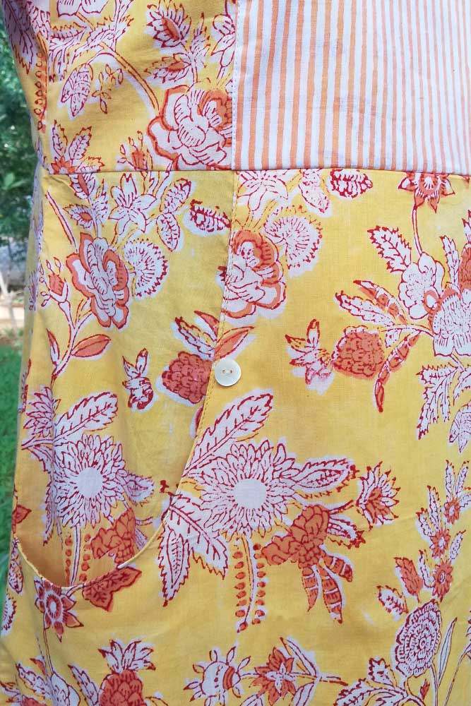 Elegant A line Cotton kurta/ dress with yoke and pockets