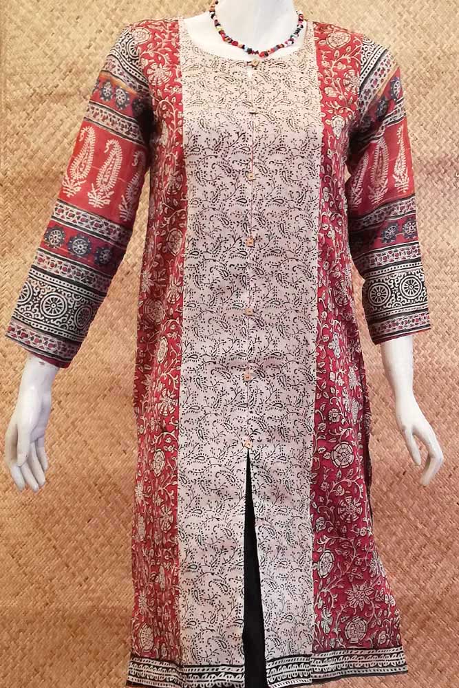 Block Printed Chanderi Kurta