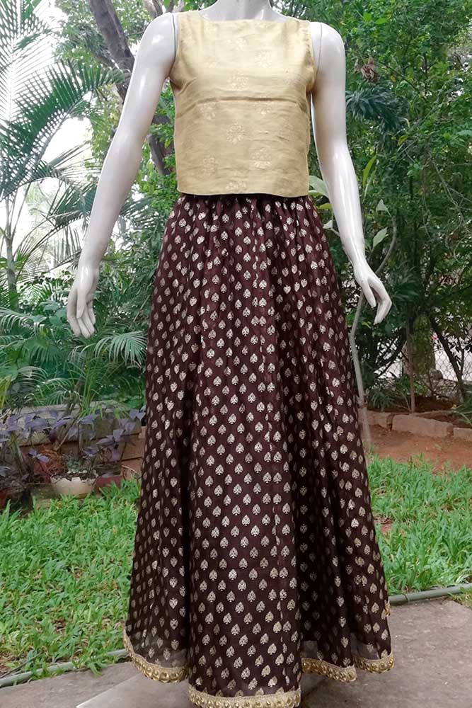 Stunning Kalidaar Kota silk long skirt