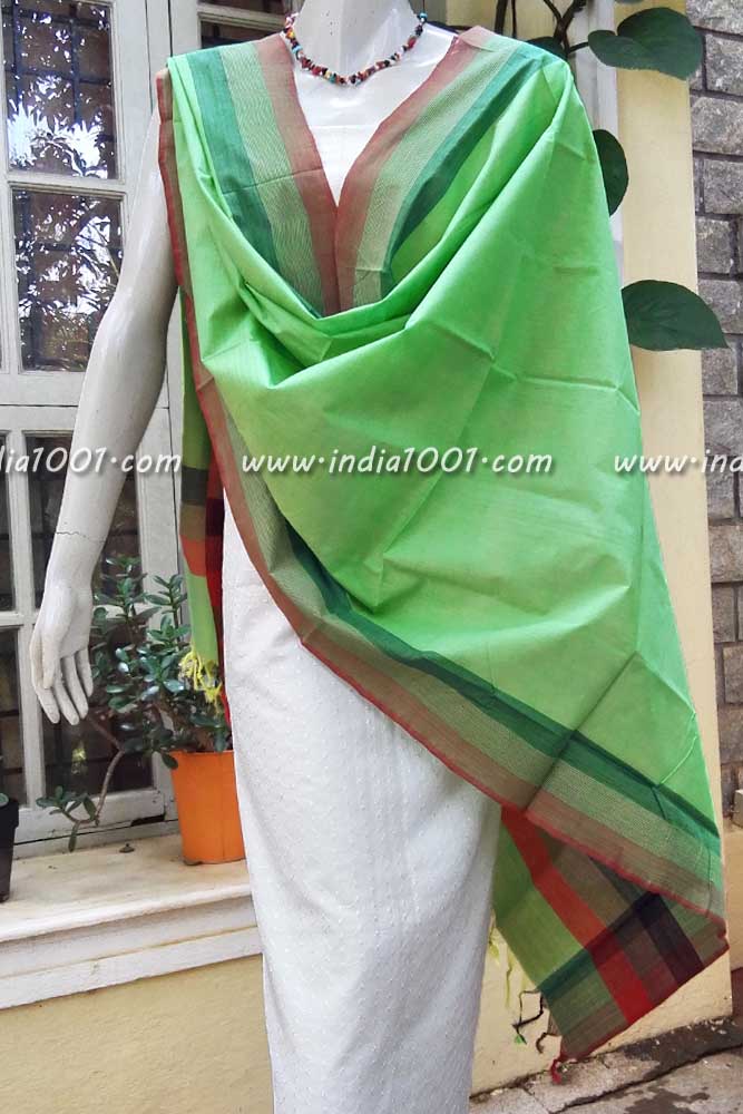 Elegant Woven Mangalgiri Cotton Dupatta