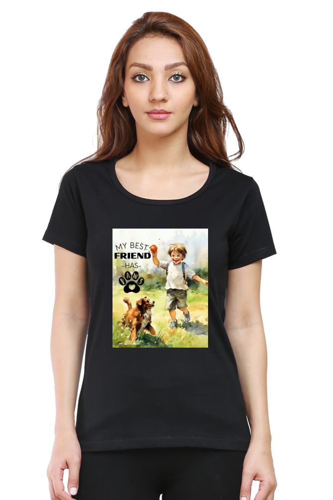My Best Friend has Paws - Womens T-Shirt