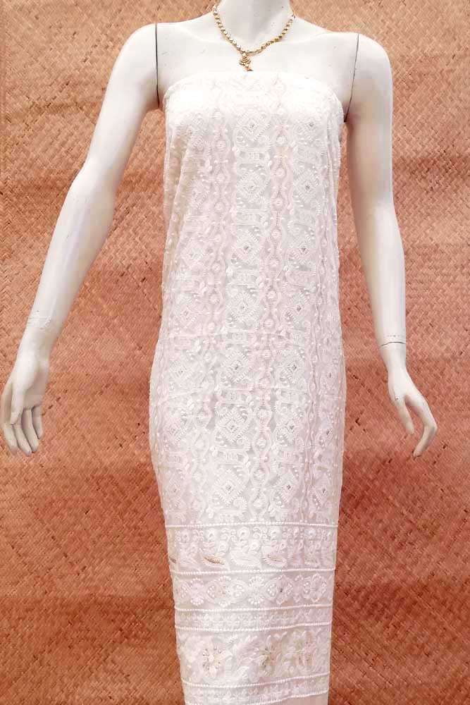 Georgette Kurta Fabric with embroidery & zari work