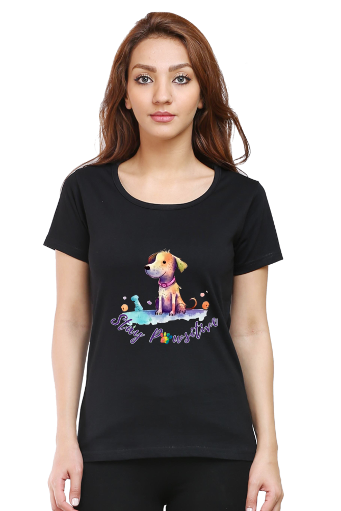Stay Paw-sitive - Womens T-Shirt