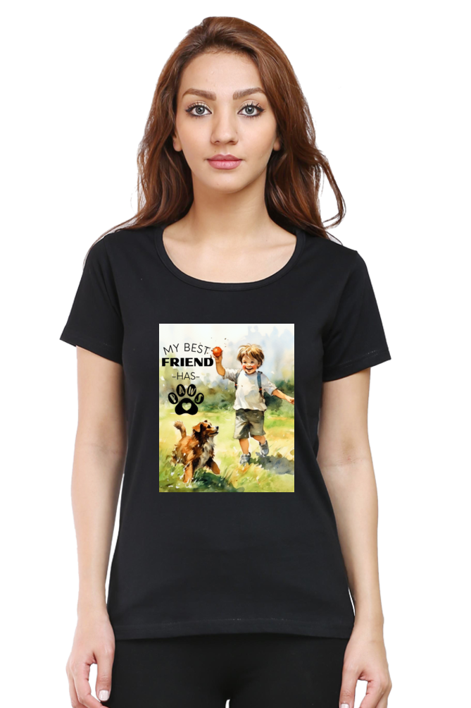 My Best Friend has Paws - Womens T-Shirt