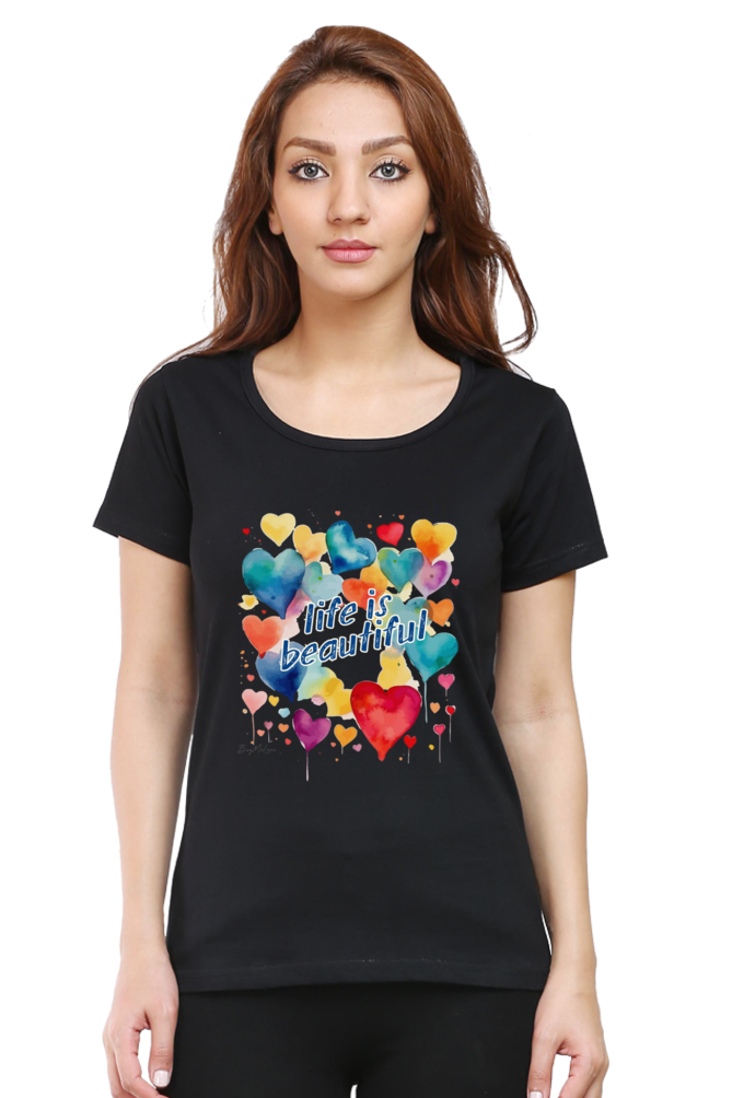 Life is Beautiful - Floral Womens T-Shirt