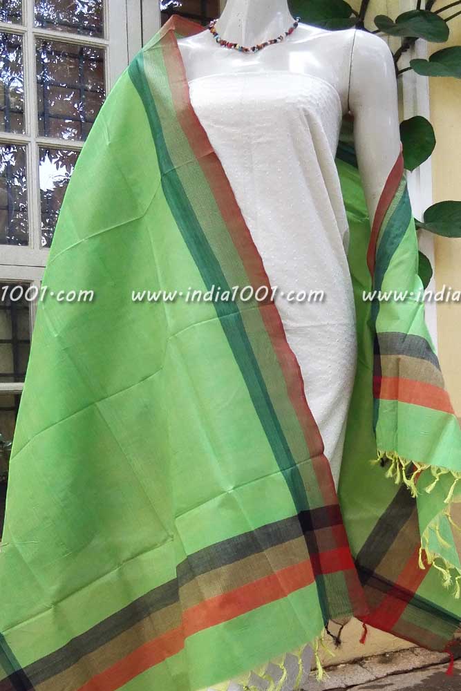 Elegant Woven Mangalgiri Cotton Dupatta