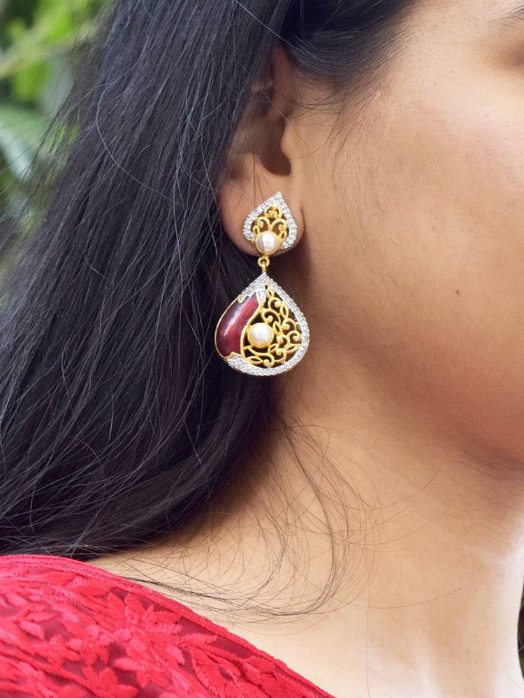 Designer AD & Meenakari Earring