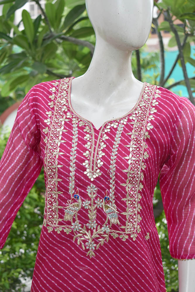 Beautiful kota si-co kurta with Hand Embroidery - 40