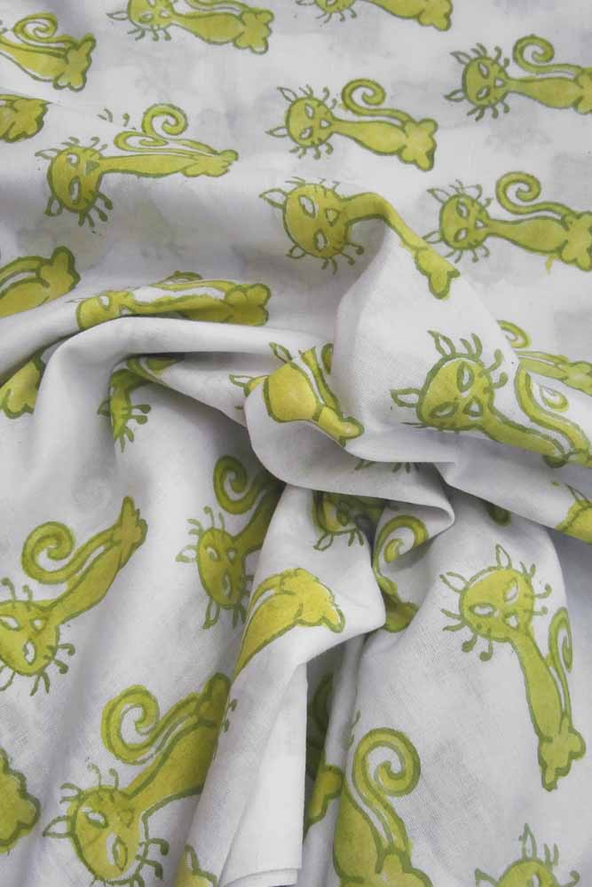 Block Printed Cotton Cut Fabric