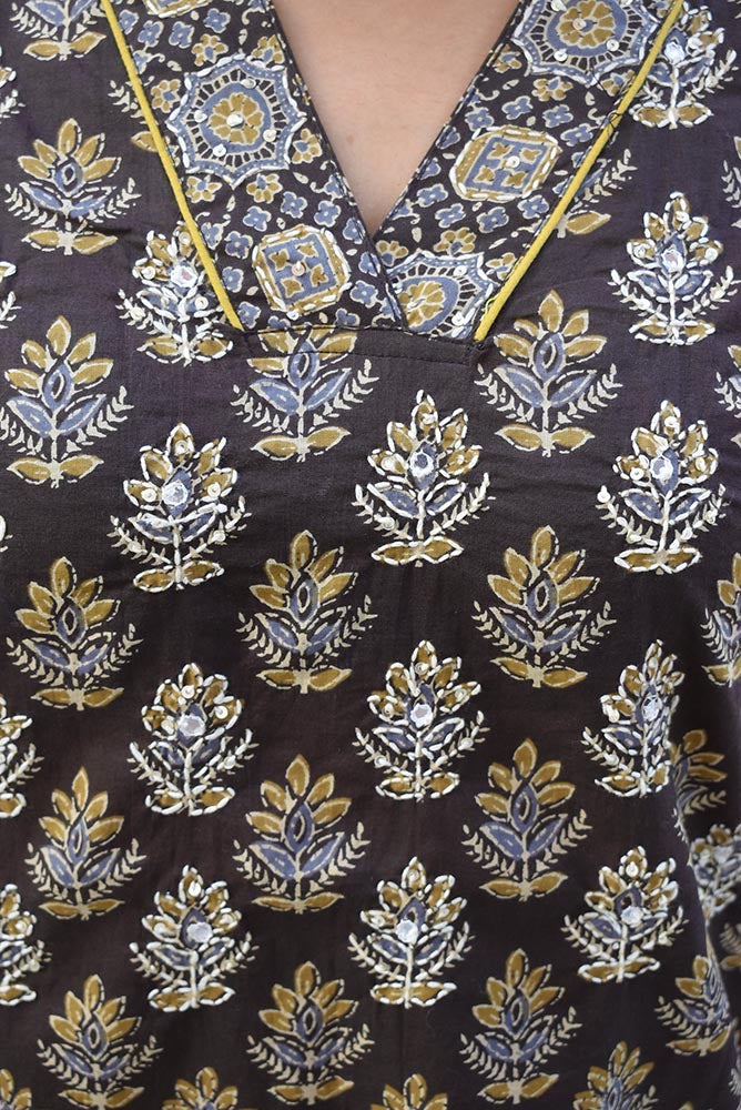 Beautiful Cotton Kurta with Hand Embroidery size - 36