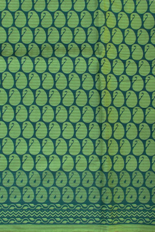 Block Printed Running Jacaurd Cotton Fabric
