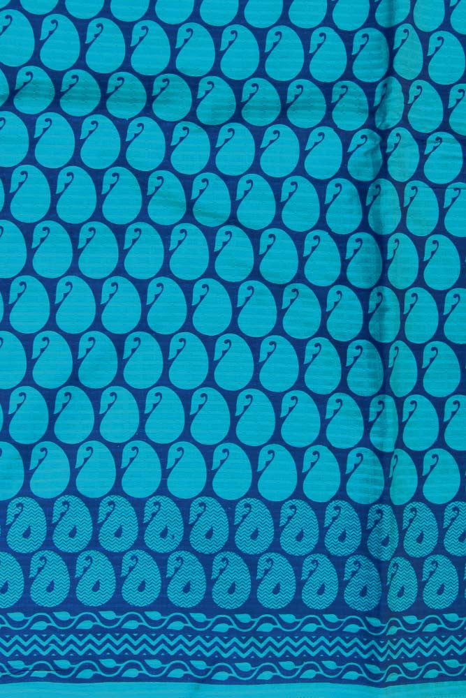 Block Printed Running Jacaurd Cotton Fabric