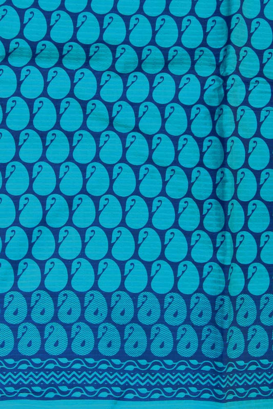 Block Printed Running Jacaurd Cotton Fabric