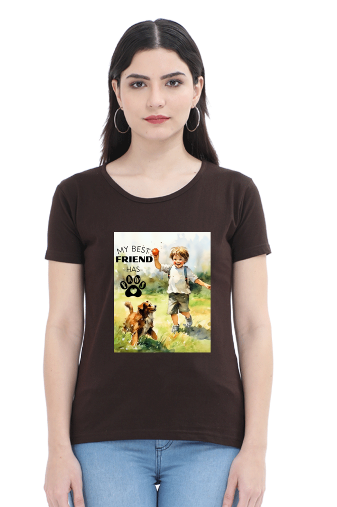 My Best Friend has Paws - Womens T-Shirt
